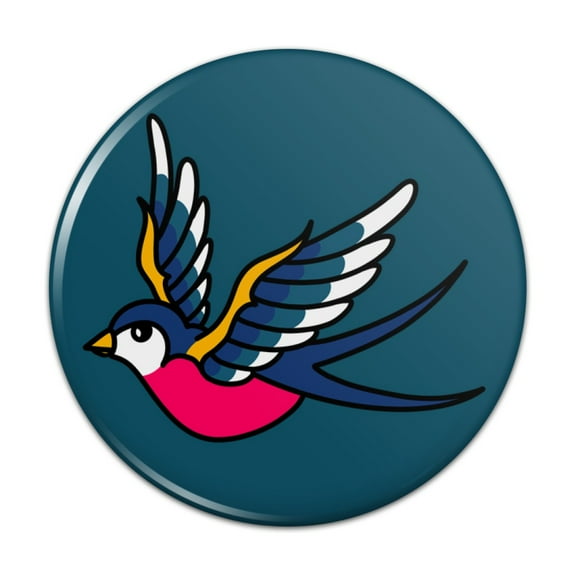 Traditional Swallow Pinback Button Pin