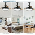 thumbnail image 7 of Oaks Aura 42 Inch Retractable Ceiling Fan Remote Control 3-Speed 3-Color for Bedroom, Dining Room, 7 of 7