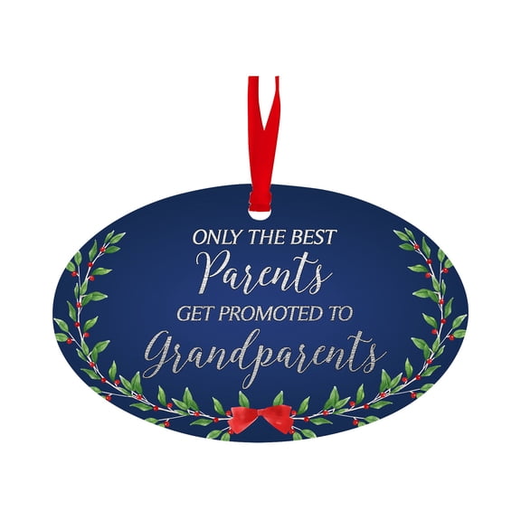 Inspirational Grandparents Christmas White Oval Ornament 4x2.5in - Only the Best Parents