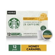 Starbucks, 2X Caffeine Honey Caramel Medium Roast K-Cup Coffee Pods, 12 Count K Cups