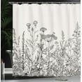 thumbnail image 4 of Ambesonne Flower Shower Curtain, Wildflower Botanical Country, 69"Wx70"L, Pale Eggshell Dark Grey, 4 of 5