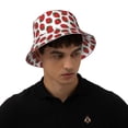 thumbnail image 5 of Yiaed Hand Drawn Strawberry Print Reflective Stripe Bucket Hat Unisex Funny Outdoor Fisherman Cap Beach Sun Hat, 5 of 5