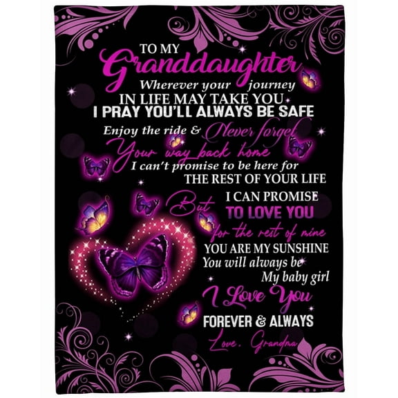 To My Granddaughter Never Forget Your Way Back Home Fleece Blanket Family Gift Granddaughter, 30x40in Fleece Blanket
