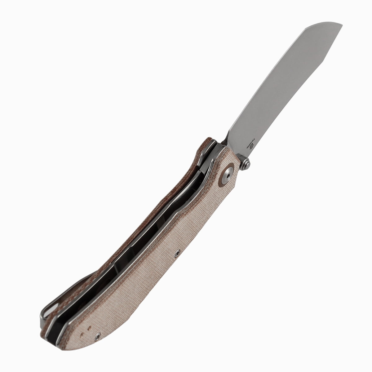 Tenable Tipper Folding Pocket Knife 3.39'' Stonewashed Nitro V Blade,Brown Micarta Handle,B1079A3