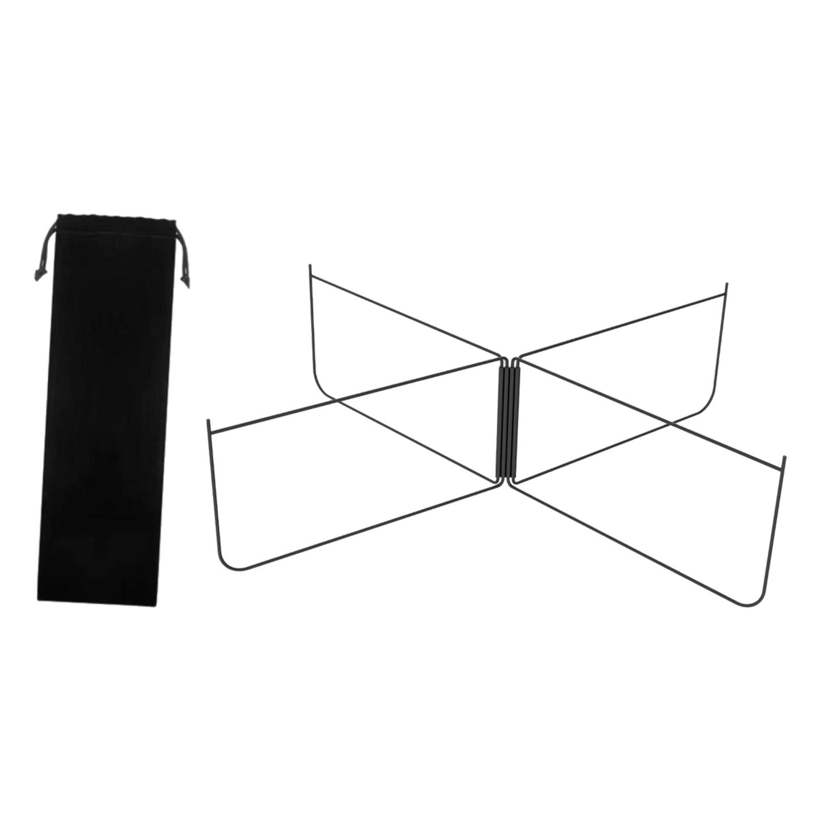 harayaa Foldable Stand Compact Metal Suitcase Rack for Outdoor Fishing Travel Black Straight