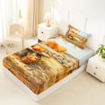 thumbnail image 4 of Manfei Thanksgiving Print Twin Sheets,Pastel Bat Pattern Bedding,3 Pieces,1 Flat Sheet,1 Fitted Sheet and 1 Pillowcase, 4 of 6