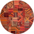 thumbnail image 1 of Ahgly Company Indoor Round Contemporary Red Patchwork Area Rugs, 5' Round, 1 of 6