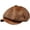 Brown, variant on CoCopeaunts Newsboy Cap Retro Octagonal Leather Hat Winter Men's Cowhide Leather Beret Tongue Cap Snapback Caps