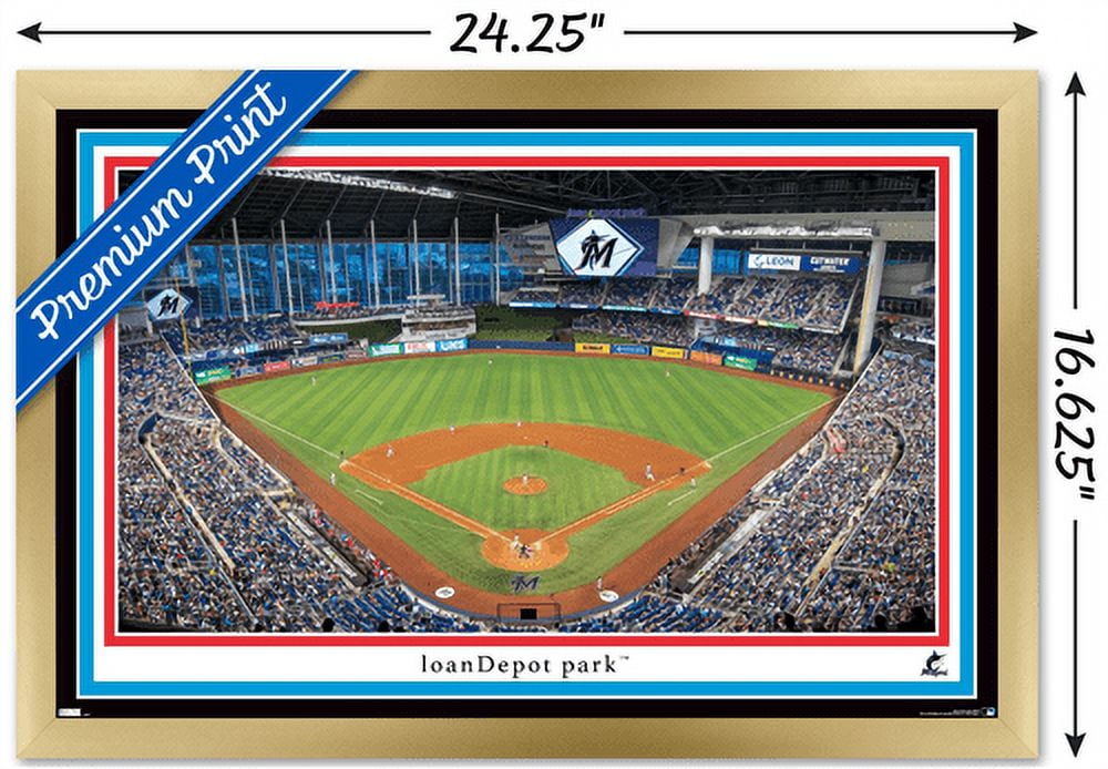 YouTheFan MLB Miami Marlins Wooden 8 in. x 32 in. 3D Stadium