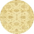 thumbnail image 1 of Ahgly Company Indoor Round Abstract Mustard Yellow Oriental Area Rugs, 4' Round, 1 of 6