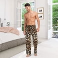 thumbnail image 5 of Men's Pajama Bottoms Leopard Brown and Black Men's Cotton Pajama Pants Men's Loose Printed Pajama Pants Casual Pants with Pockets, 5 of 6