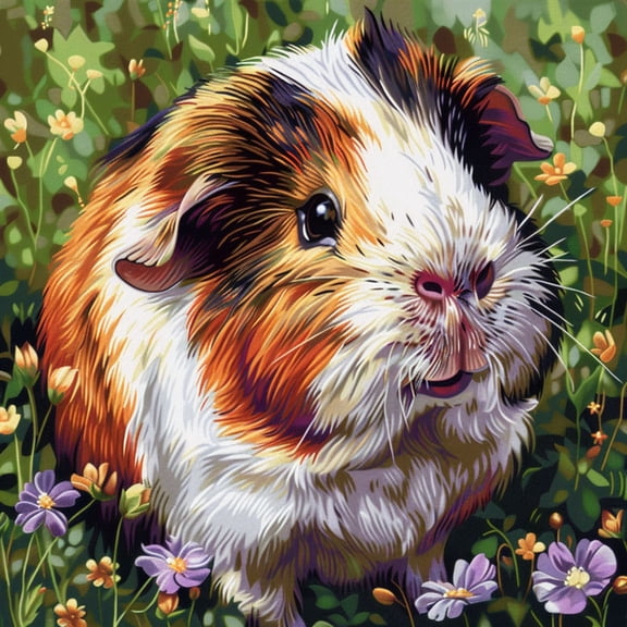Guinea Pig Stamped Cross Stitch Pillow Case Kits 11 Count Cross Stitch Kits for Beginners 17.72" x 17.72" Handmade Embroidery Kit Needlepoint Home Decor for Sofa