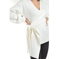 thumbnail image 4 of Blusa de punto diseño cruzado Roman Fashion /Juvenil, 6688 (Blanco) blanco M, 4 of 5