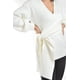thumbnail image 4 of Blusa de punto diseño cruzado Roman Fashion /Juvenil, 6688 (Blanco) blanco G, 4 of 5