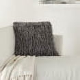 thumbnail image 4 of Nourison Shag Metallic Ribbon Shag Pewter 20" x 20" Throw Pillow, 4 of 5