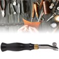 thumbnail image 2 of Ebony Handle Adjustable Stainless Steel Edge Creaser Leather Craft Press Hand DIY Tool(1.2mm), 2 of 9