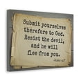 thumbnail image 2 of Scripture Walls Therefore To God James 4:7 Bible Verse Canvas Christian Wall Art Bible Verse Print Ready To Hang Unframed, 2 of 7