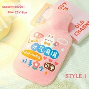 1000ML Capacity Cartoon Washable Warm Hot Water Bag for Winter or Pain Relief