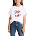 thumbnail image 2 of SDNall Girls Graphic Print Casual T-Shirt, Soft Cotton Round Neck Top, Summer Basic Short Sleeve Tees for Girls 2-14 Years, 2 of 7