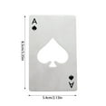 thumbnail image 2 of Playing Card Bottle Opener - Ace Of Spades Design, Silver Color, Compact Size (Approx 3.35X2.13X0.04 Inch) In Opp Bag - For Home Bar, Party, Kitchen, Gift Giving, 2 of 2