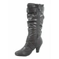 thumbnail image 2 of Maggie-39 Bottes Décontractées Mi-Mollet à Bout Rond à Talons Hauts à Fermeture Éclair pour Femmes, 2 of 2