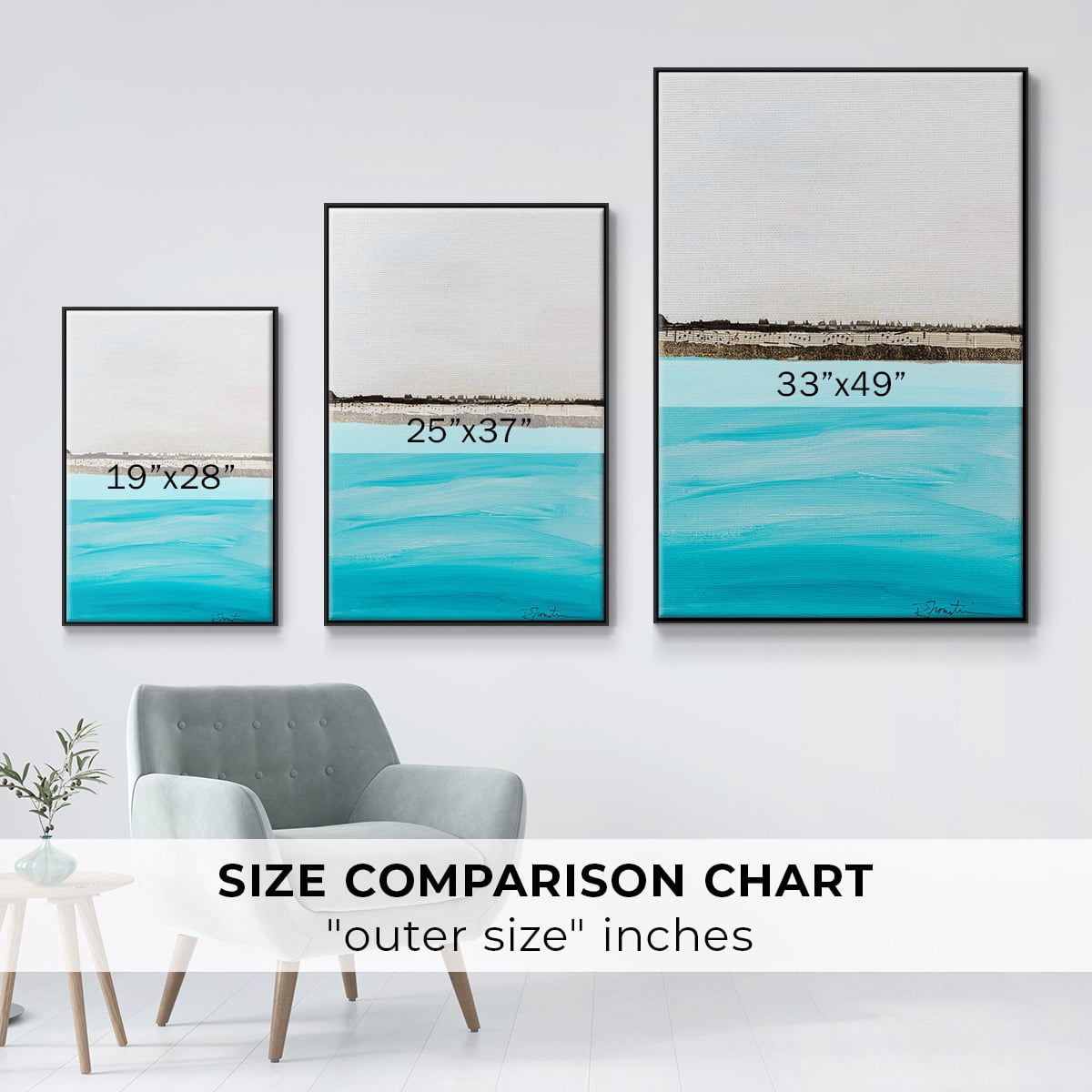 Harmony in Turquiose Framed Premium Gallery Wrapped Canvas - Ready to Hang