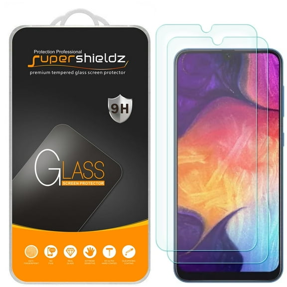 [2-Pack] Supershieldz for Samsung Galaxy A50 Tempered Glass Screen Protector, Anti-Scratch, Anti-Fingerprint, Bubble Free