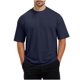 thumbnail image 2 of pstuiky camisetas de manga corta para hombre, Camiseta/camiseta informal de manga corta con cuello redondo y abertura en el dobladillo para hombre, color liso, a la moda ropa de hombre s, 2 of 8