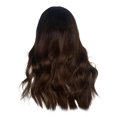 thumbnail image 1 of Peluca HUOGUO Air Bangs, pelo largo y rizado, marrón oscuro degradado, 1 of 5