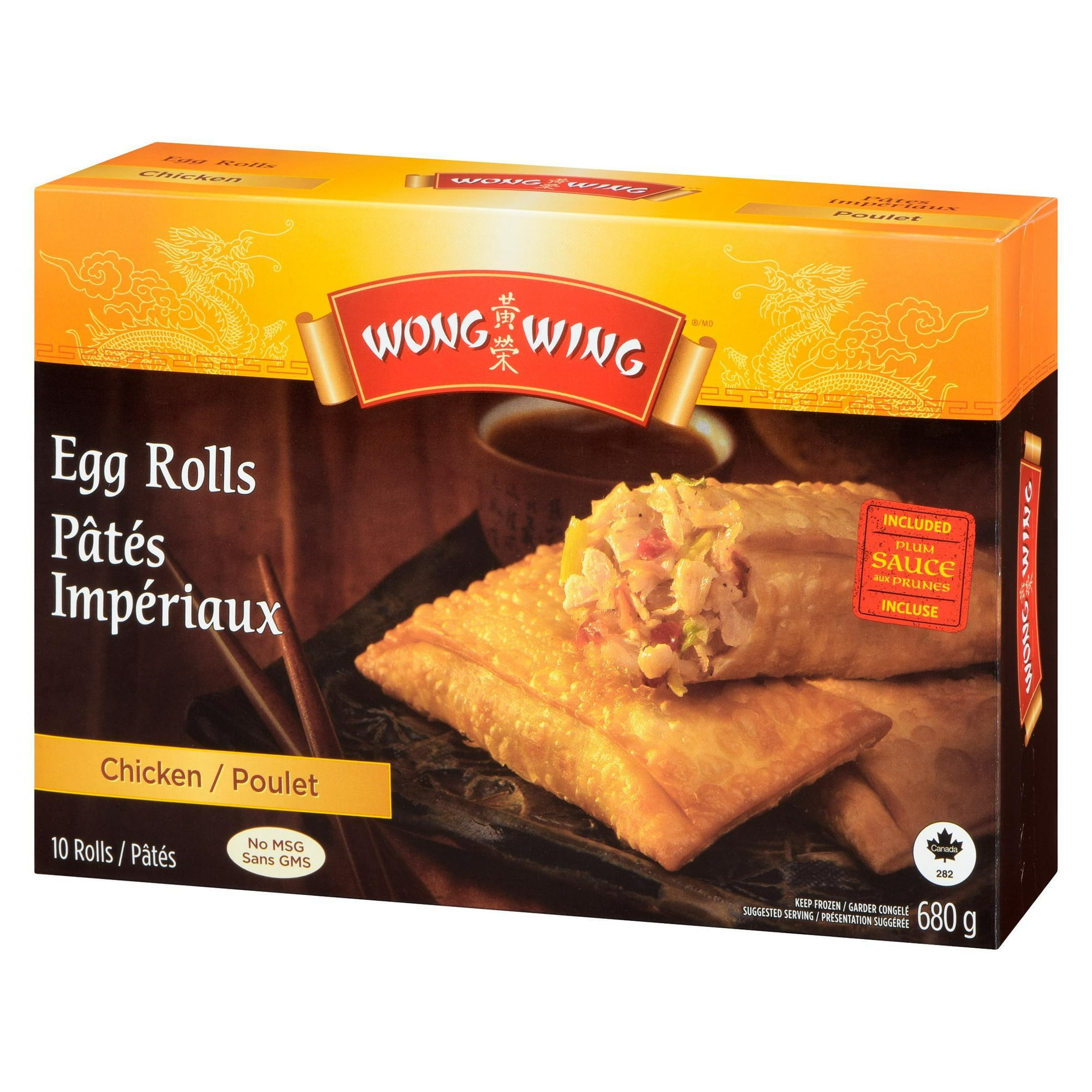 Pâtés Impériaux au poulet Wong Wing 10 pâtés au poulet avec sauce
