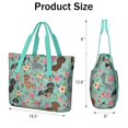thumbnail image 3 of Tote Bag for Women - Dachshund and Flower Shoulder Bag - Large Utility Work Duffle Bag with Zipper Handbag for Travel, Work, Sprots, 3 of 5