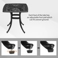 thumbnail image 6 of IVV 21" Square Garden Cast Aluminum Table - Patio Dining Table with 2" Umbrella Hole - Weather Resistant Outdoor Bistro Table for Porch Balcony Backyard - Black, 6 of 10