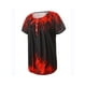 thumbnail image 2 of Sunloudy - Camiseta larga con cuello henley para mujer, camisetas de manga corta con estampado de flores, rayas, llamas y oro Sunloudy  S M L XL XXL, 2 of 8