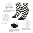 thumbnail image 5 of Rateoe Black and White Checkerboard Pattern Quarter Crew Socks,Toe Seamed Ankle Socks,Cotton Cushioned Breathable Athletic Crew Sports Socks, 5 of 7