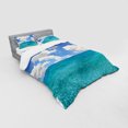 thumbnail image 3 of Ambesonne Ocean Bedding Set 3 Pcs, Tropical Island Beach, Twin XL, Turquoise Aqua, 3 of 3
