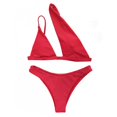 thumbnail image 1 of ENJOYW 2 Pcs/Set Bikini Set Solid Color Hollow Out Oblique Thong Women Swimsuit for SpaPolyester, 1 of 7