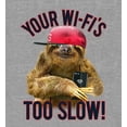 thumbnail image 4 of Playful Sloth - Your Wi-Fi's Too Slow! Adult Heather Gray Crew Neck Short Sleeve Tee-Medium, 4 of 4