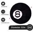 thumbnail image 3 of Yaouit 8 Ball Rug, 8 Ball Room Decor, Big Round Carpet for Home Decor, Washable 8 Ball Mat, Eight Ball Carpet for Bedroom Living Room, Black Circle Rug 32 Inch, 3 of 7