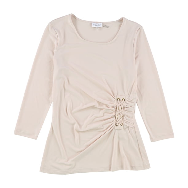 Blusa con cordones laterales Calvin Klein para mujer Rosa Mediana
