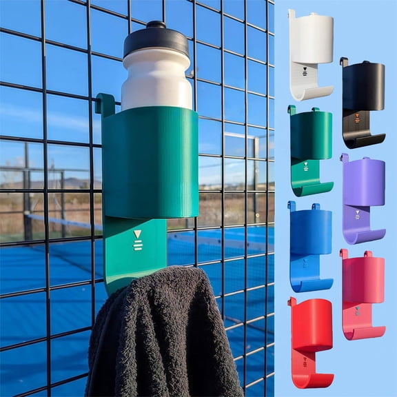 Tennis Water Bottle Rack | Outdoor Towel Storage Organizer | Durable Plastic Construction, Easy Install, Space-Saving Design | Multicolor | 7.32x3.34x2.59 in