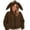 Brown, variant on Tqcoqu Women's Cute Bunny Ear Zip Up Hoodie,Cropped Long Sleeve Loose Casual Sweatshirt Jacket with Kangaroo Pocket,2026 Trendy Outerwear Tops,Black Women's S-XXL