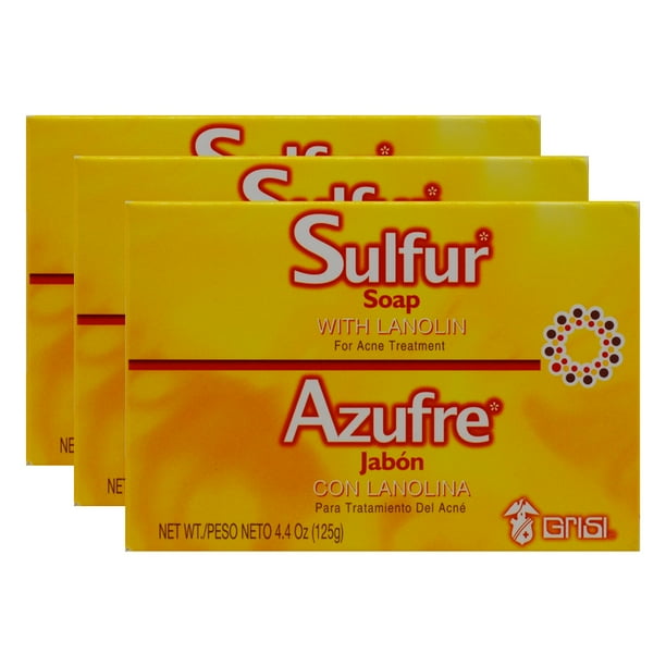 Grisi Bio Sulfur Soap with Lanolin, 4.4 oz (Pack of 3)