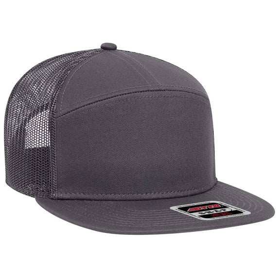 Wholesale 12 x OTTO CAP 7 Panel Mesh Back Trucker Snapback Hat (025 - Char. Gray)(OSFM - Adult)