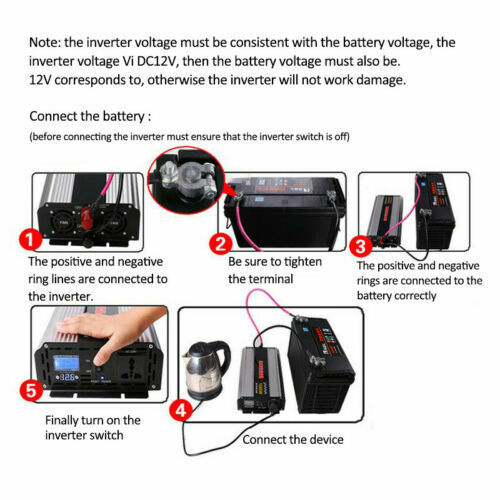 SHANNA Power Inverter 4000W DC12V/24V/48V to AC 110V Pure Sine Wave Solar Converter For Home RV Truck Outdoor Camping