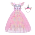 thumbnail image 2 of BanKids Vestido de unicornio para niña, disfraz de princesa, vestido de fiesta con diadema BanKids BanKids, 2 of 2