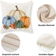 thumbnail image 7 of Fall Pillow Covers 16x16 Set of 2 Watercolor White Orange Blue Green Pumpkins Throw Pillows Outdoor Fall Decoration Pillow Cases Autumn Thanksgiving Harvest Cushion Case for Couch Home Decor, 7 of 7
