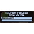 thumbnail image 3 of HPD DEPARTMENT OF BUILDINGS REGISTRATION # SIGN (8.5X3,BLACK BRUSH,ALUMINUM) -ref16822, 3 of 5