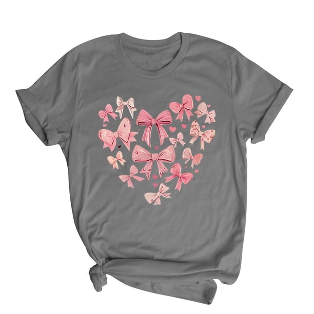 Blusas de Manga Corta para las Mujeres Divertida Impresión Cuello Redondo Camiseta Vintage, Blusas de Primavera para las Mujeres