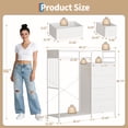 thumbnail image 4 of GloryStar Reversible Wood Top Chest, 49.2" Wide Dresser with Hanging Rack, LED Lights, 6 Drawers and Sturdy Frame, 4 of 8