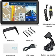 7 Inch Touchscreen GPS Navigation for Car & Truck & RV with Sunshade Voice Guidance Lifetime Free Map Update Navigator System 8GB 256MB US Canada Mexico